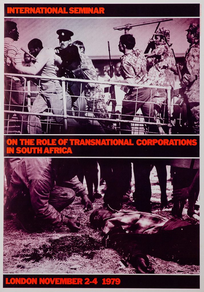 International Seminar/Transnational Corporations in South Africa poster