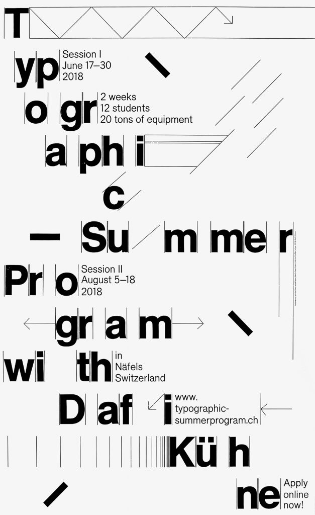 Dafi Kuehne poster, Typographic Summer program